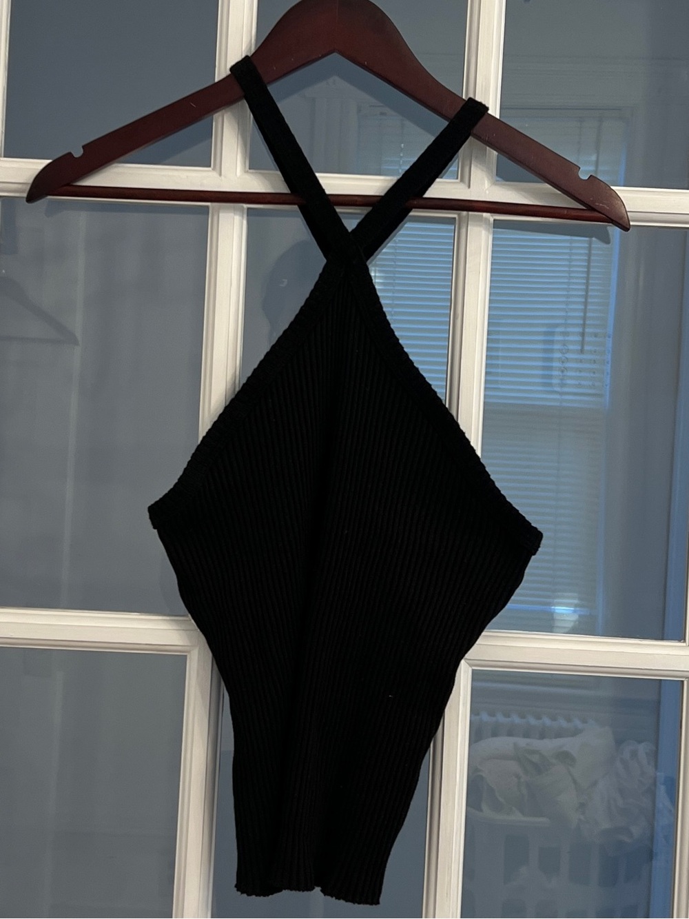 ANTHROPOLOGIE T.LA Women’s Black Ribbed Knit Halter Top Size M